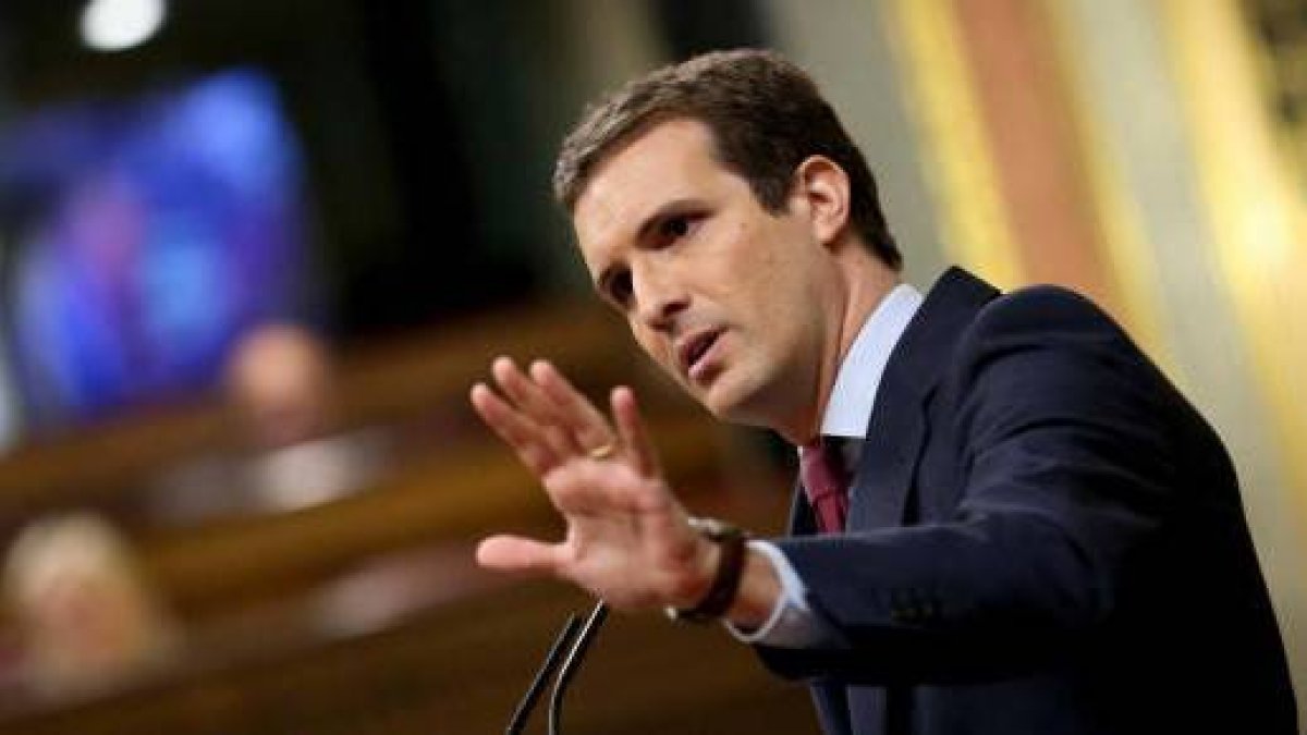 Pablo Casado durante su intervención.