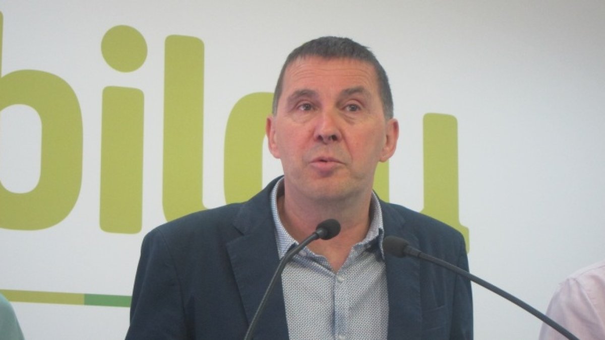 Otegi, el pasado mes de junio, en la sede de Bildu