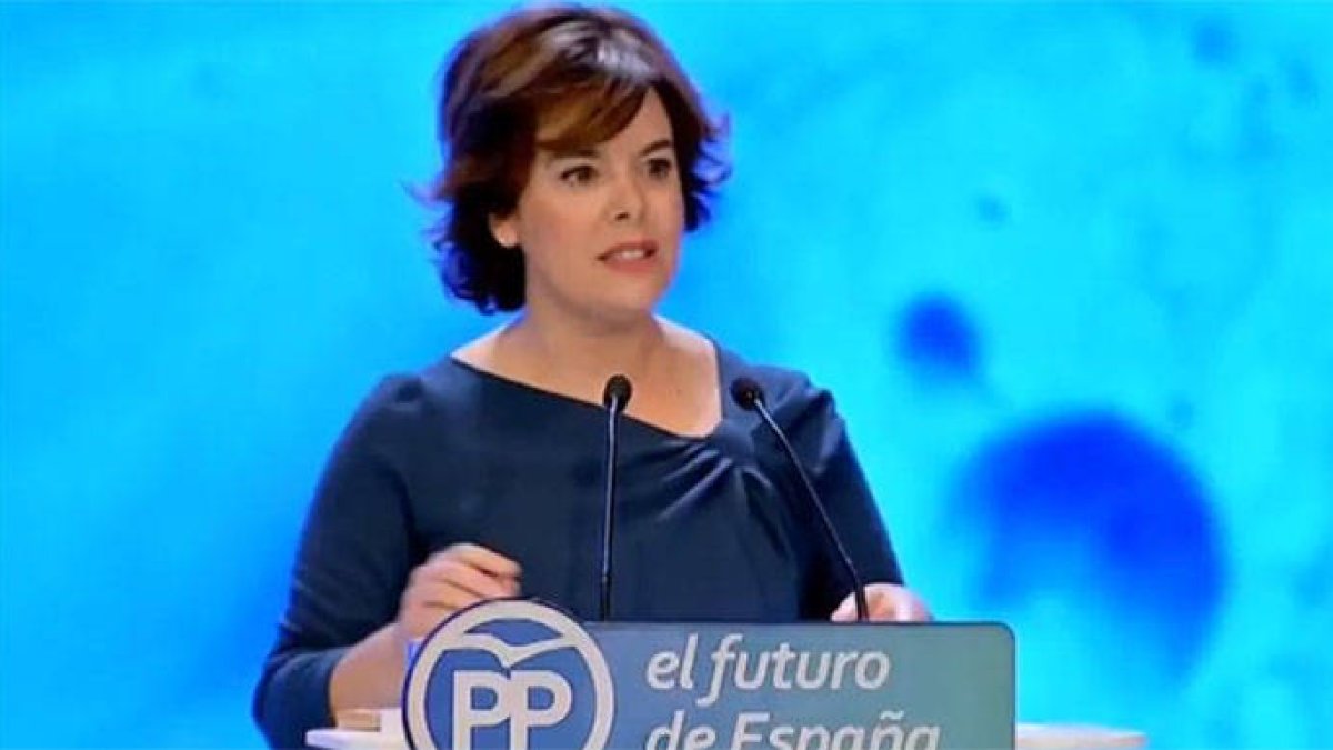 Soraya durante su discurso.