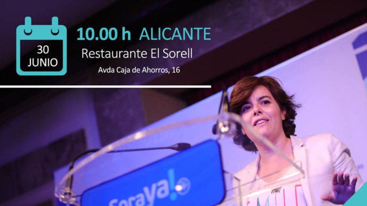 Soraya Saènz de Santamaría acude este sábado a Alicante.