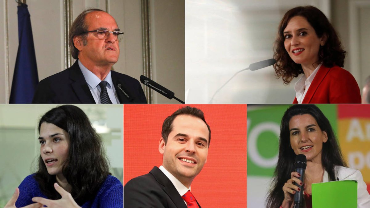 Este domingo estos cinco candidatos protagonizarán un debate en Telemadrid.