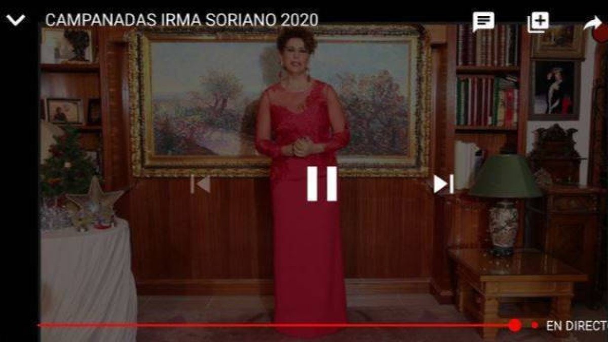 Irma Soriano en directo en su canal de Youtube.