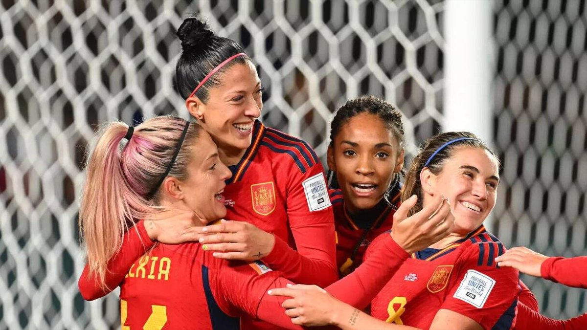 Las jugadoras españolas celebran un gol ante Zambia.