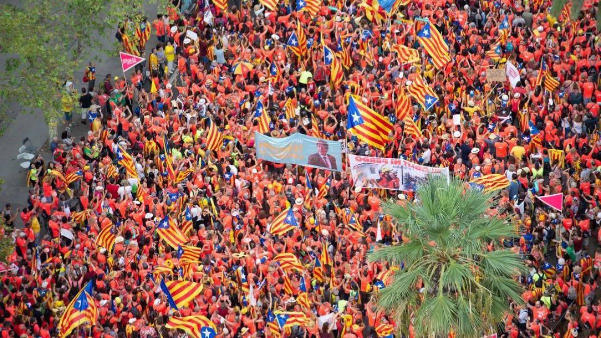 Una imagen aérea de la manifestación.