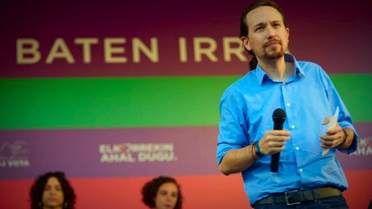 Pablo Iglesias durante un acto en el País Vasco.