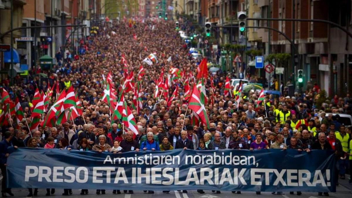 Una de las últimas manifestaciones de apoyo a los presos de ETA.