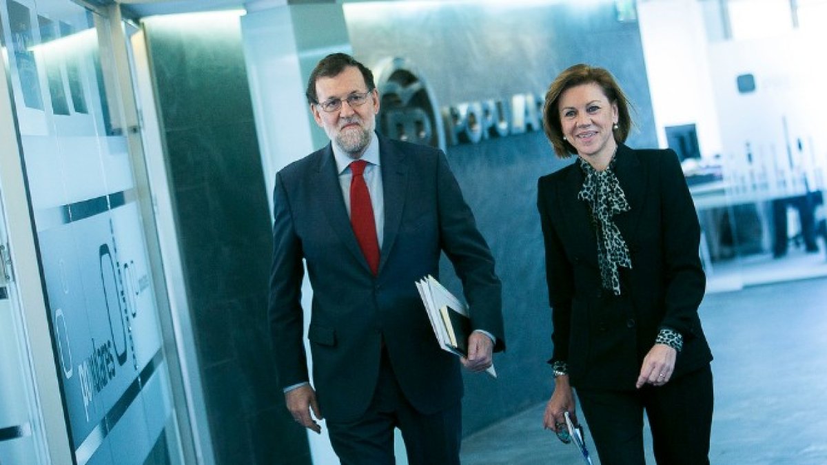 Rajoy y Cospedal en el último comité de dirección.