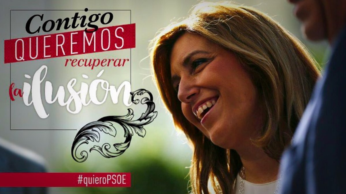 Susana Díaz y su lema oficioso, idéntico al de Errejón.