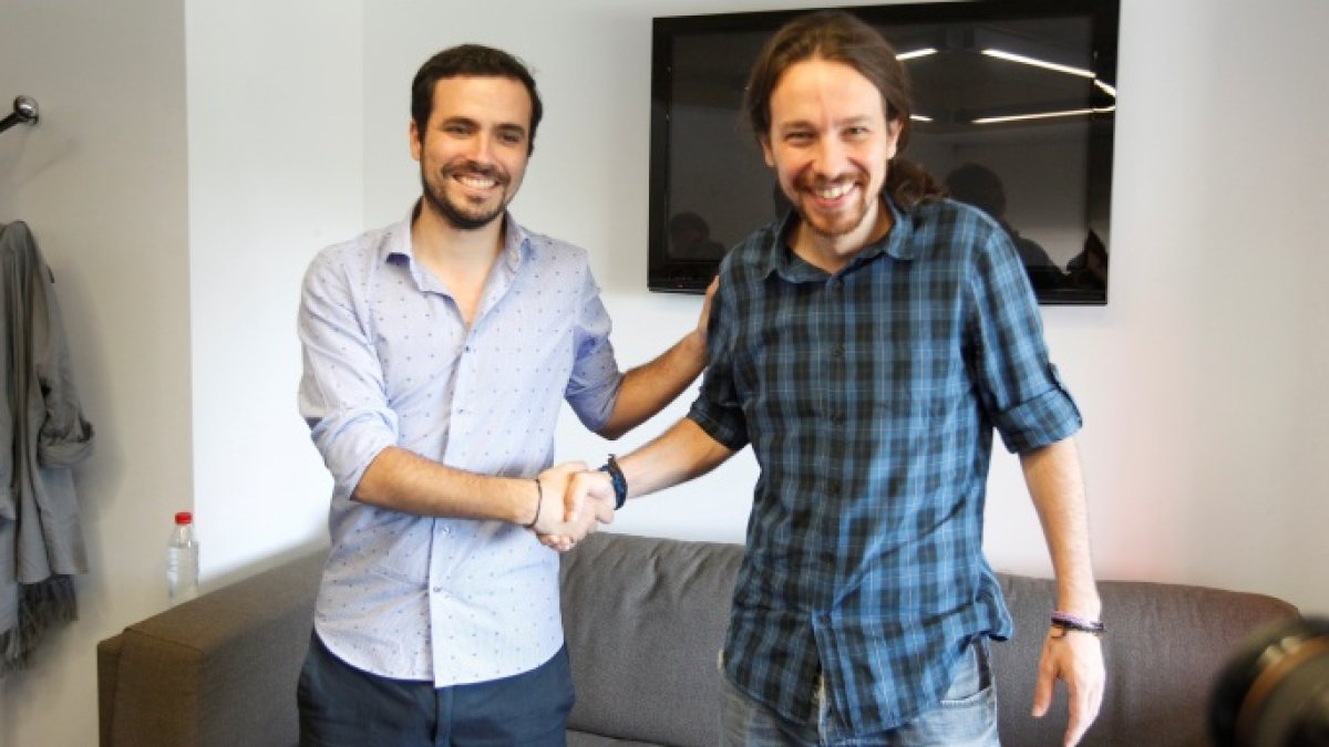 Alberto Garzón y Pablo Iglesias, cuando se hicieron aliados y eran los más valorados según el CIS (EP)