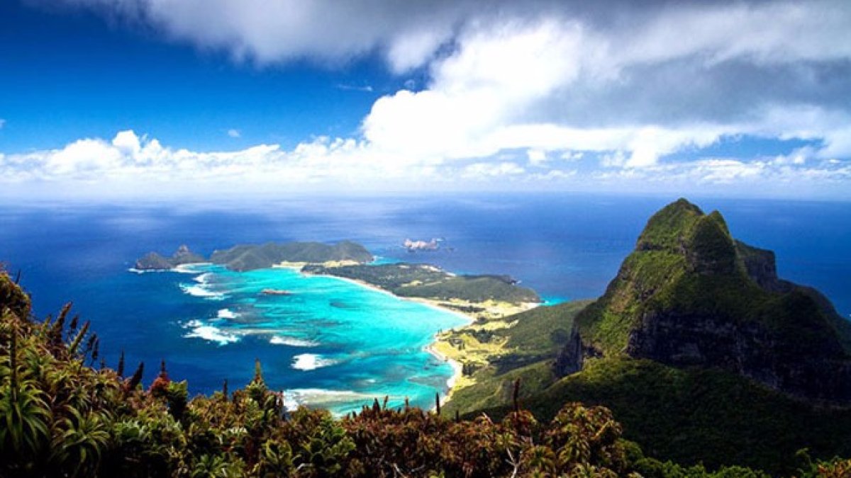 Vista aérea de la isla de Lord Howe en Australia.