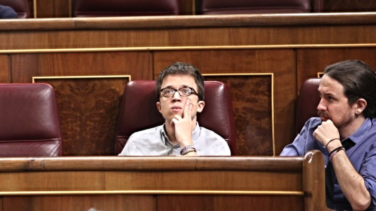 Errejón e Iglesias, en el Congreso, cuando aún compartían fila