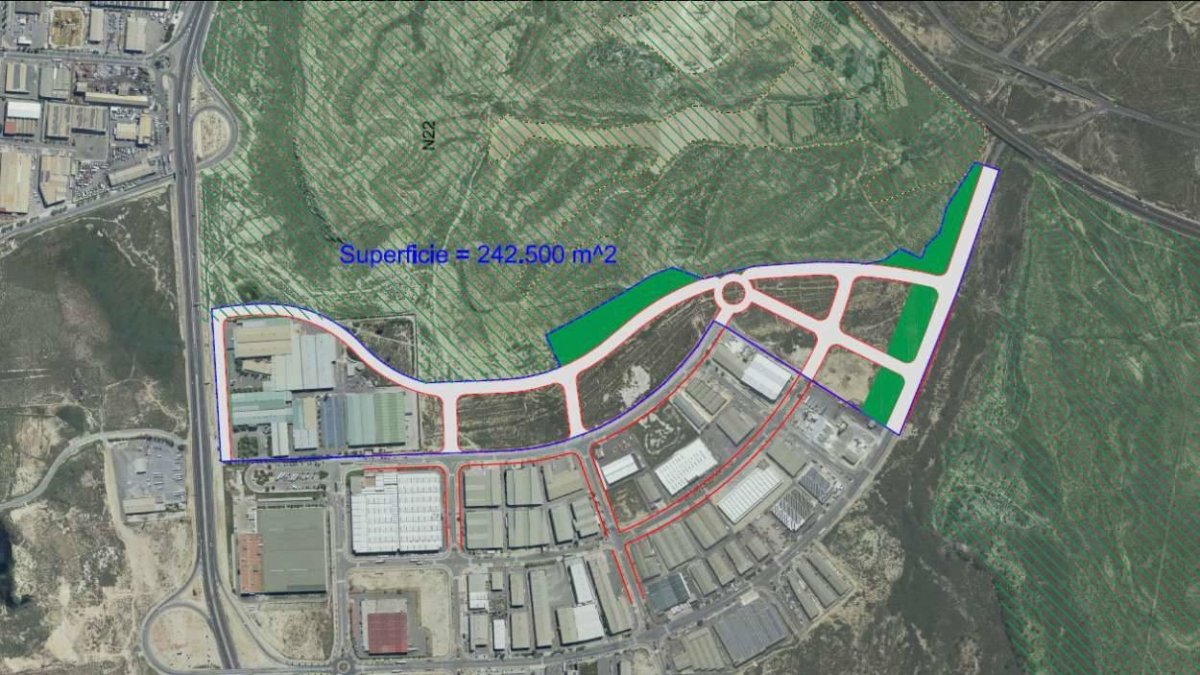 Plano del polígono Las Atalayas de Alicante.