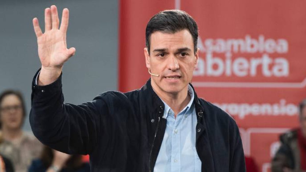 Pedro Sánchez, en su última asamblea sobre pensiones, este pasado jueves en Bilbao.