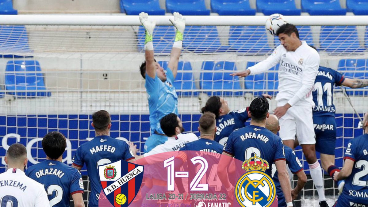 Huesca 1 – 2 Real Madrid: Varane asoma la cabeza