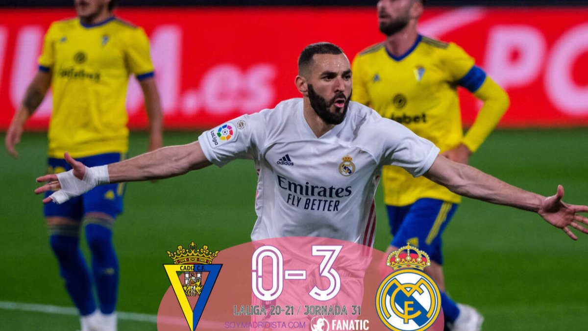 Cádiz 0-3 Real Madrid: De 'SuperKarim' no se baja nadie