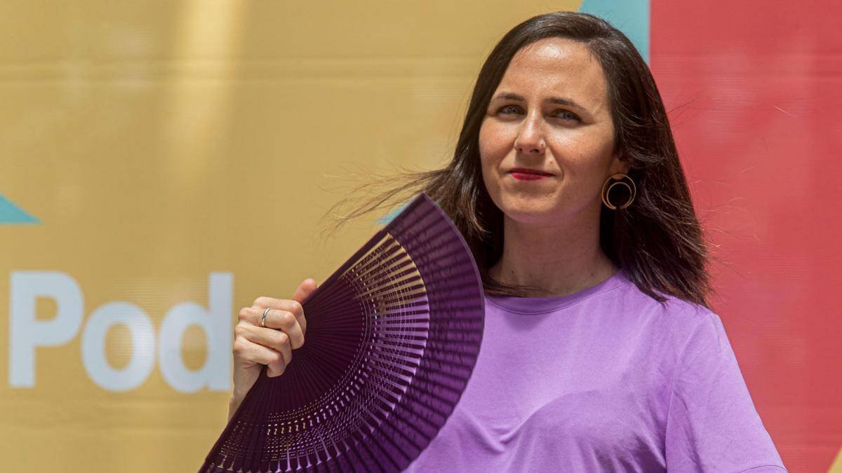 Ione Belarra, este jueves en un mitin de la campaña del 28-M.