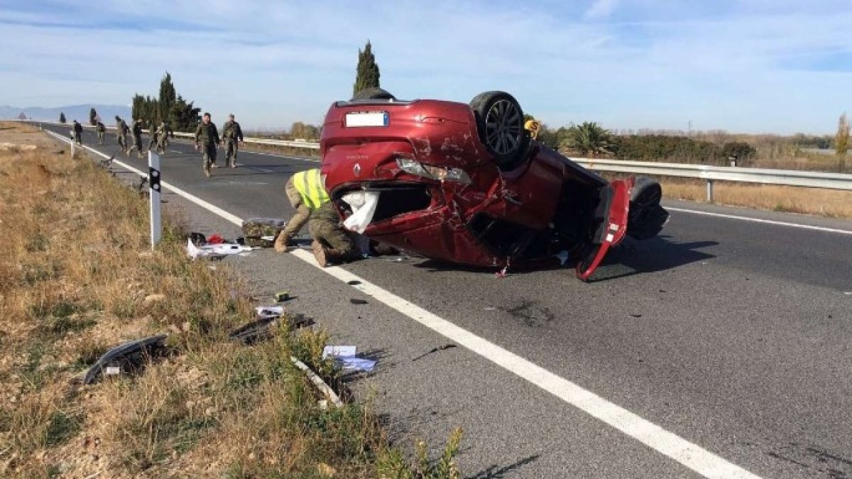 Un accidente en la AP-68 el pasado noviembre