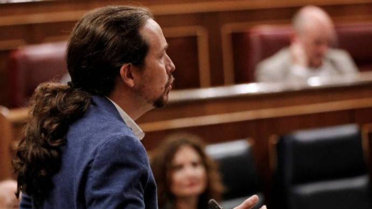 Pablo Iglesias, este miércoles en el Congreso.