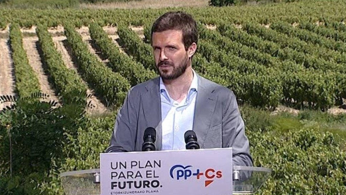 Pablo Casado, durante el mitin de este domingo en Álava.