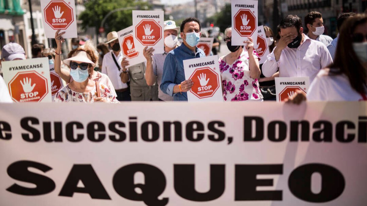 Edmundo Bal (Cs) durante la manifestación.