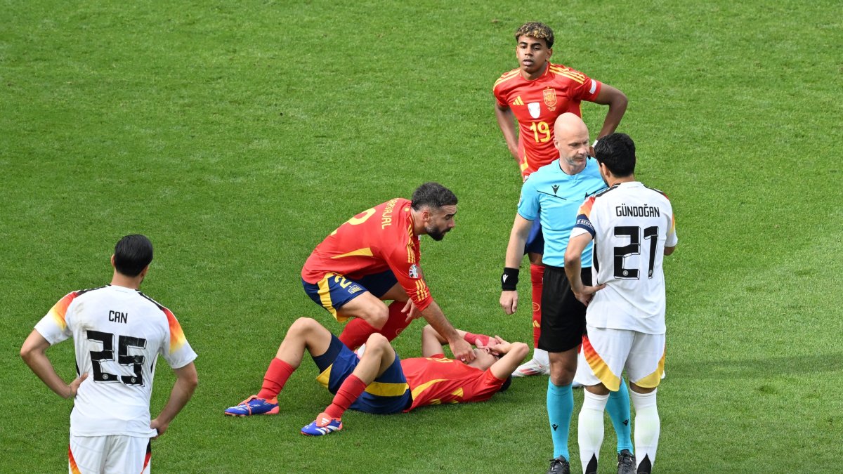 Pedri sufrió este viernes un esguince de rodilla en el España-Alemania de la Eurocopa.