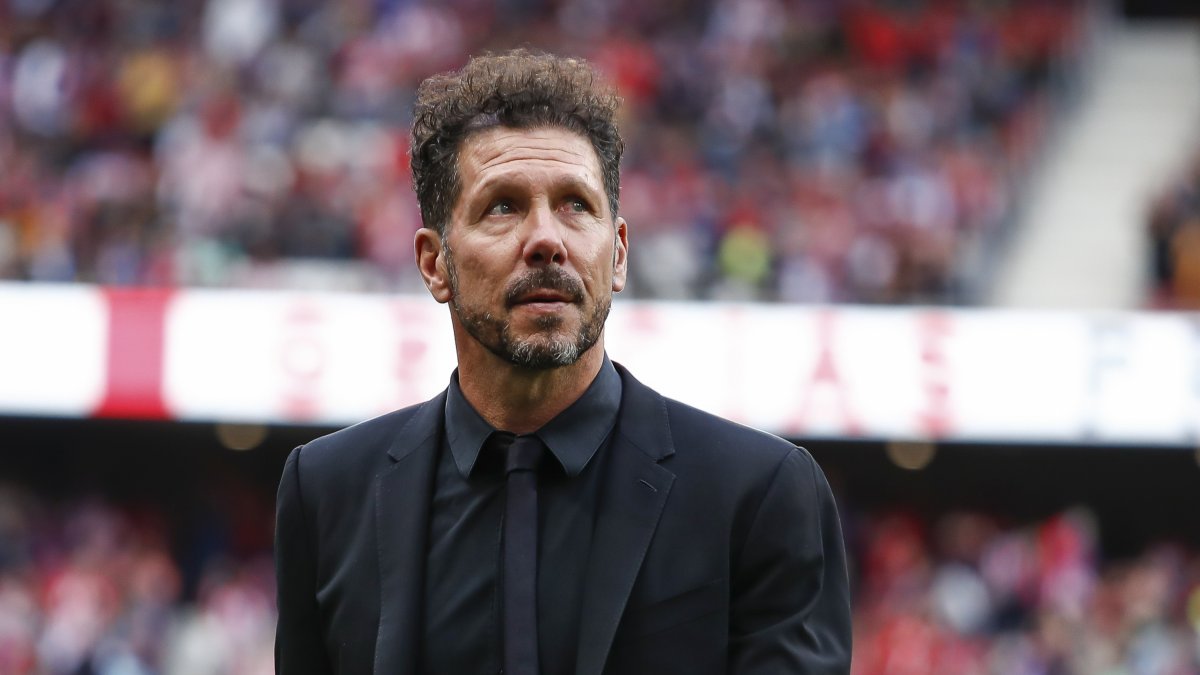 El Cholo Simeone, antes de un partido del Atlético.