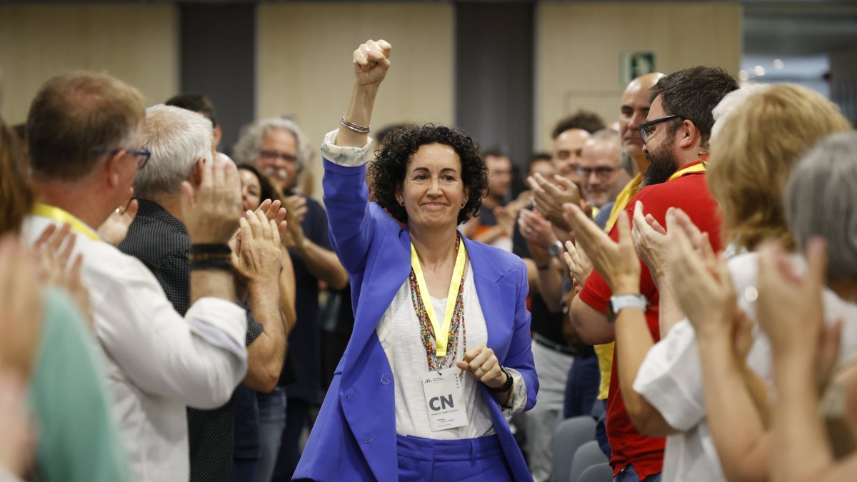 La secretaria general de ERC, Marta Rovira, en el Consell Nacional del partido.