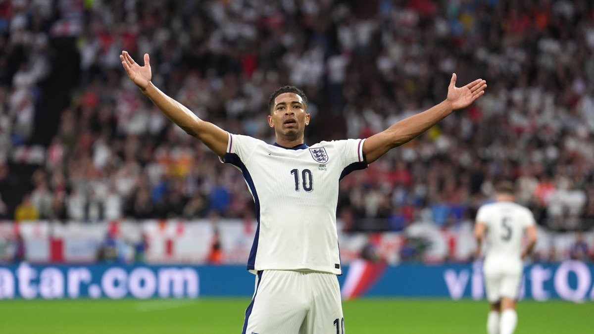 Jude Bellingham celebra un gol en la Eurocopa 2024.