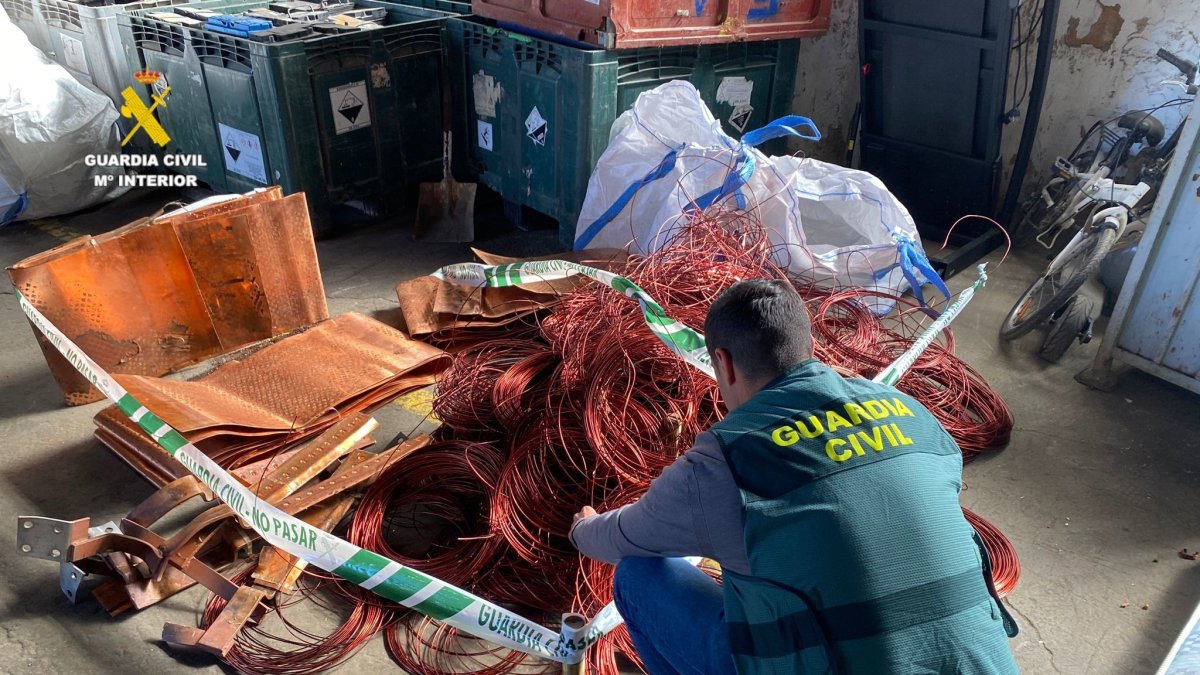 Cobre incautado por la Guardia Civil