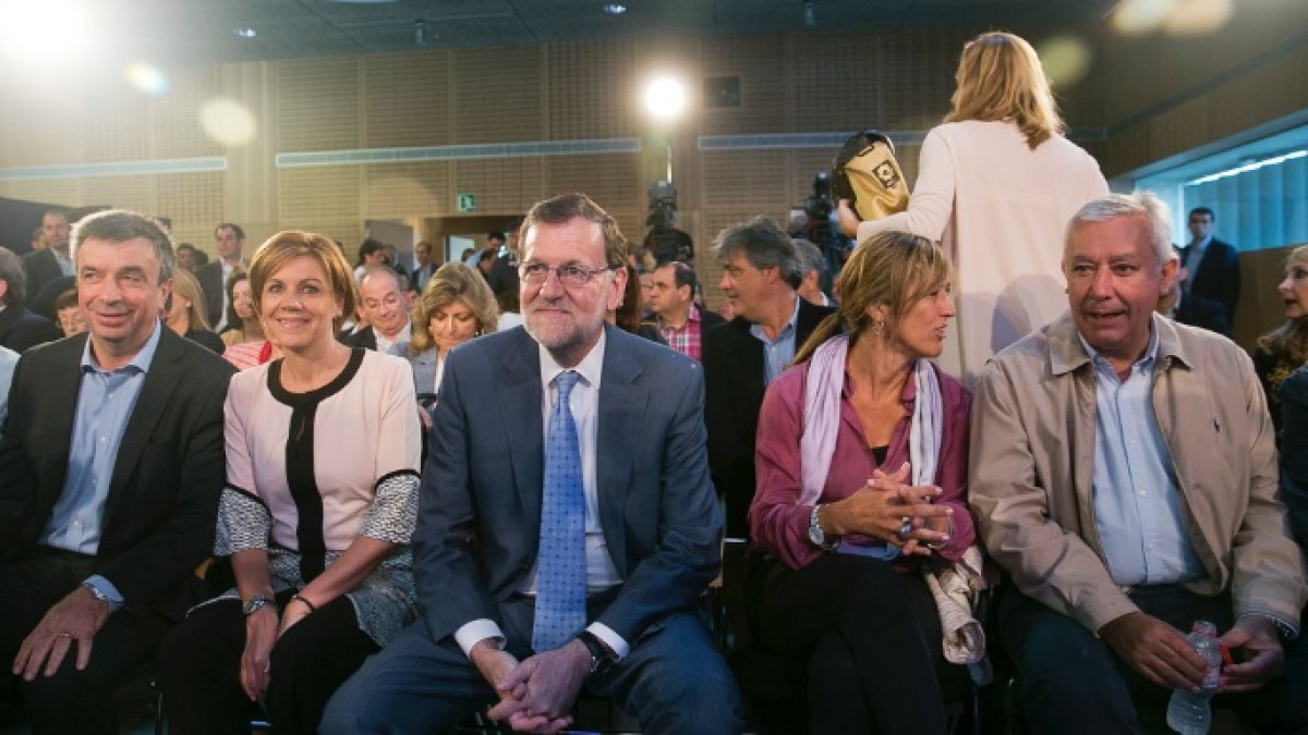 Rajoy durante la clausura de un acto de precampaña en Palma de Mallorca