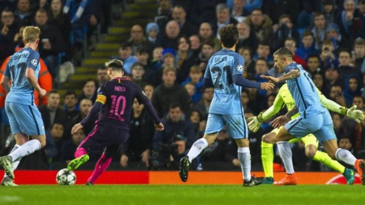 Messi antes de marcar el 0-1.