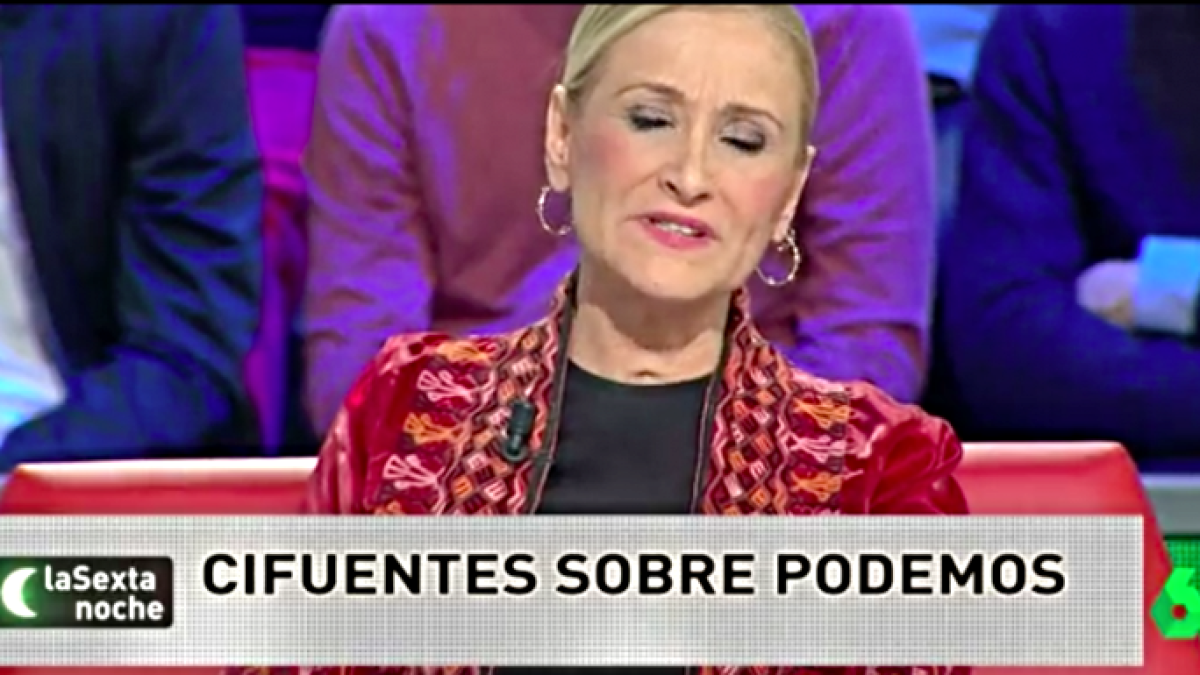 Cristina Cifuentes, en La Sexta Noche este sábado.