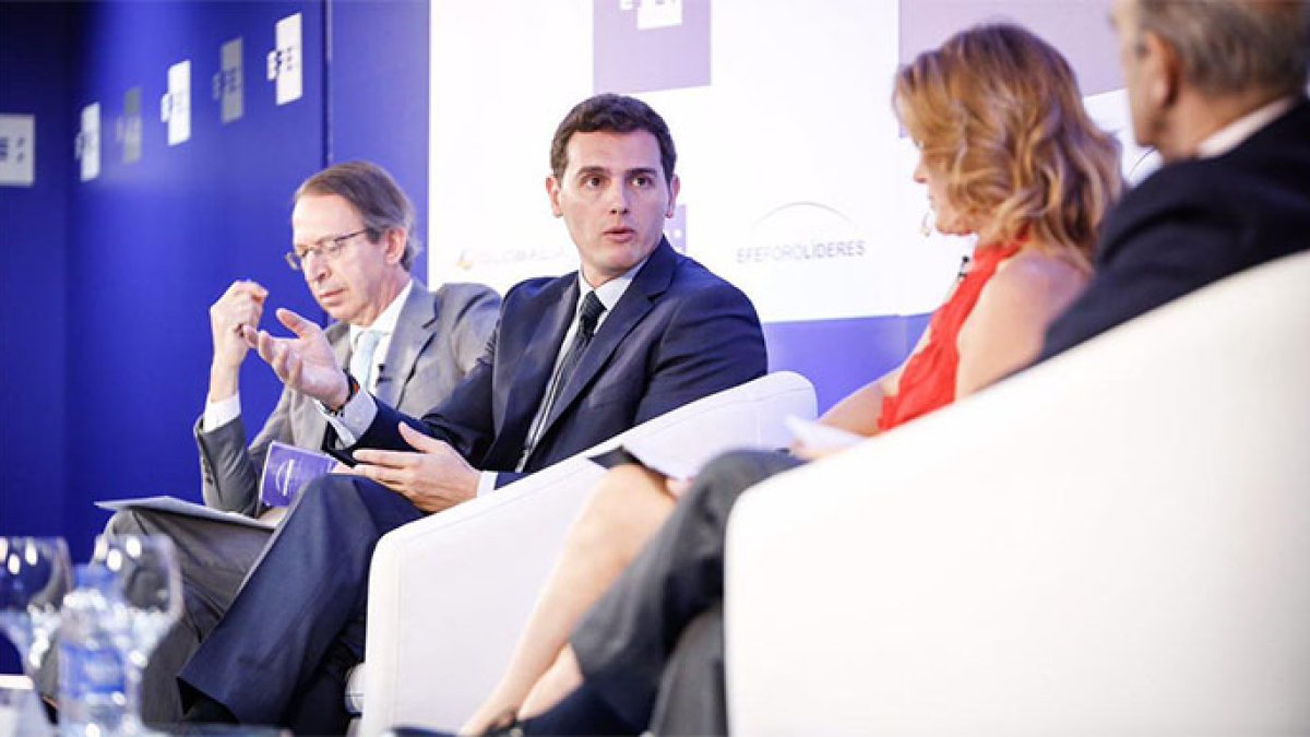 Albert Rivera durante su participación en un foro organizado por Efe.