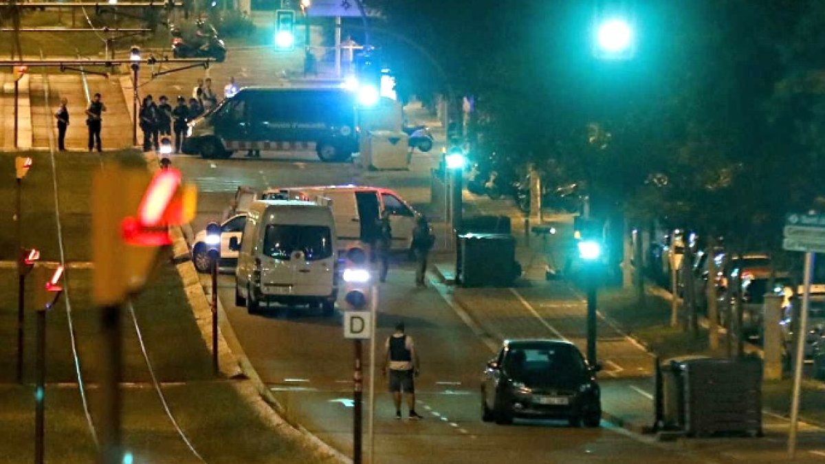 Imágenes poco después del tiroteo de Cambrils.