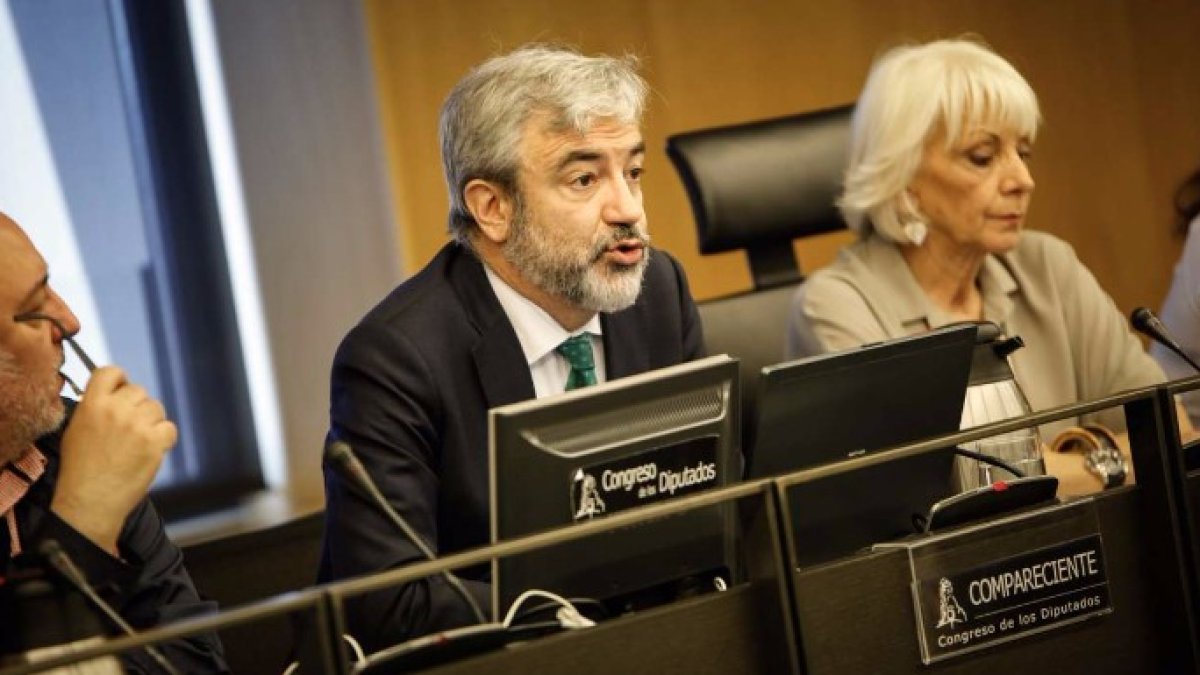 Luis Garicano durante su comparecencia en la Comisión de Educación del Congreso.