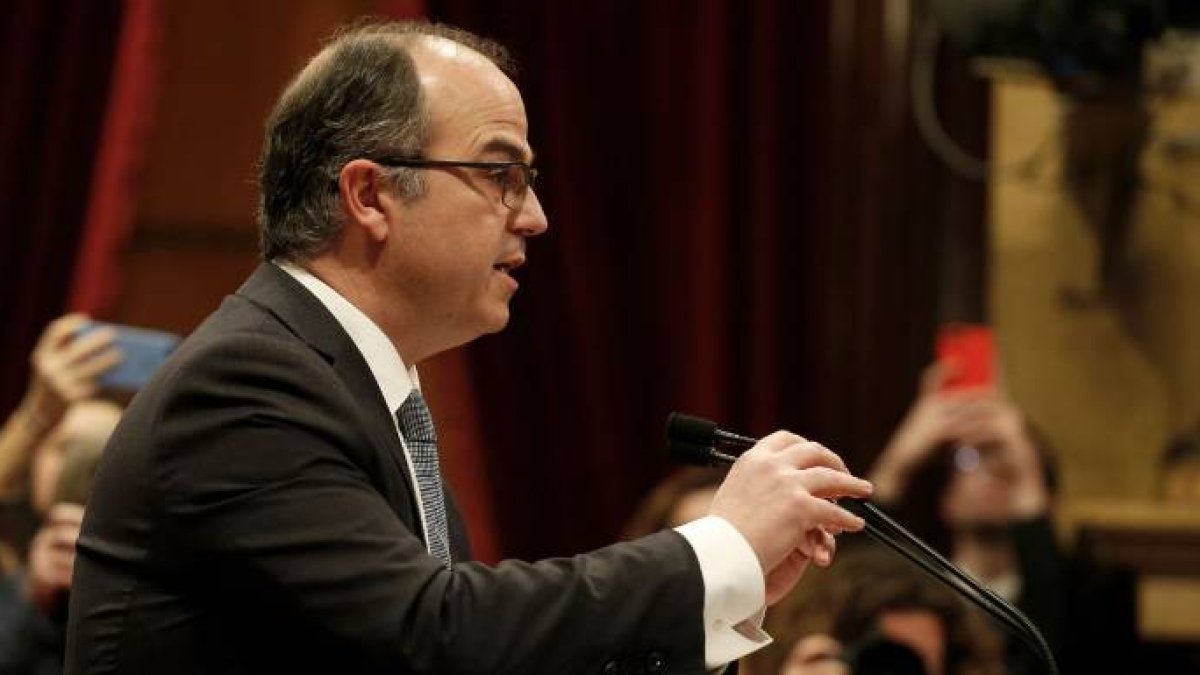 Jordi Turull, durante su discurso de investidura ante el Parlament.