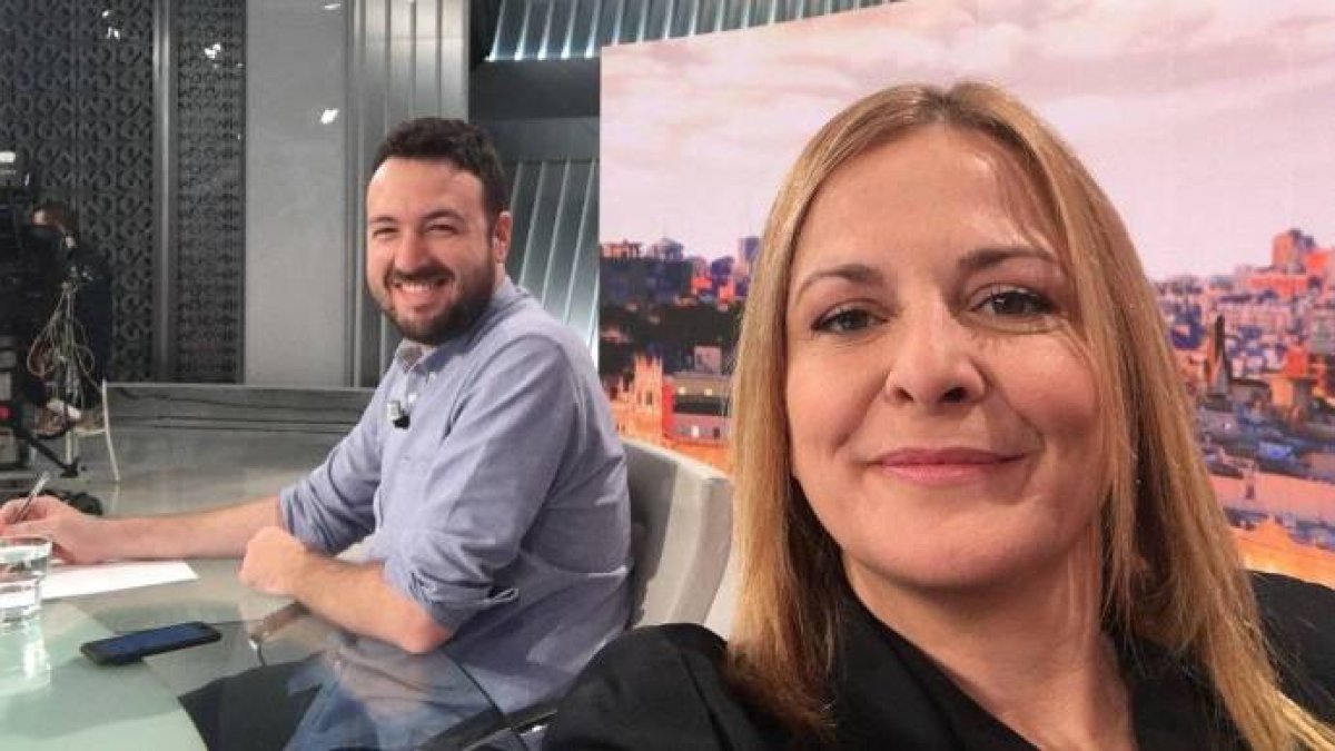 Un selfie de la propia Aguilar durante un programa en Telemadrid