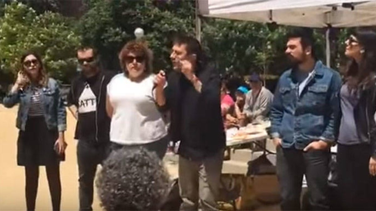 El acto de Monedero y Espinar en el distrito madrileño de Villaverde.