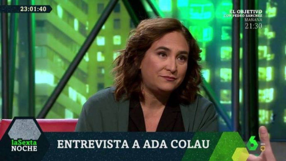 Ada Colau, anoche en el plató