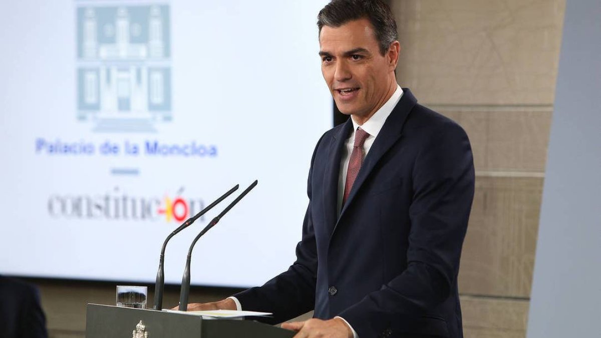 Sánchez durante la rueda de prensa.