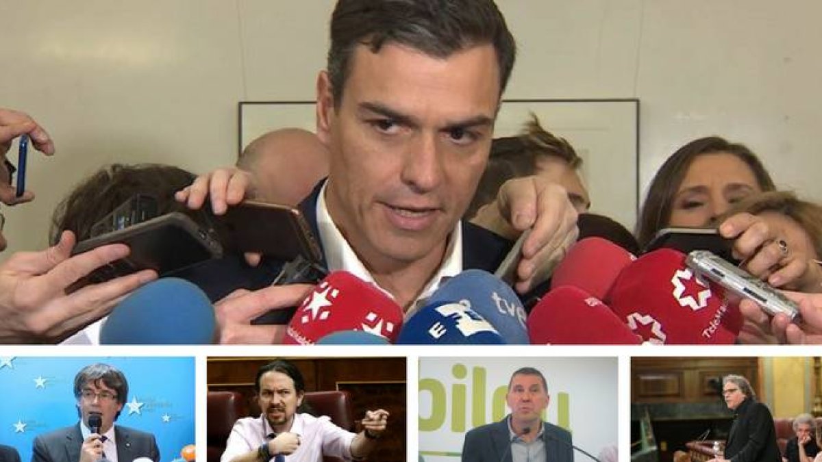 Pedro Sánchez y todos sus socios de moción de censura