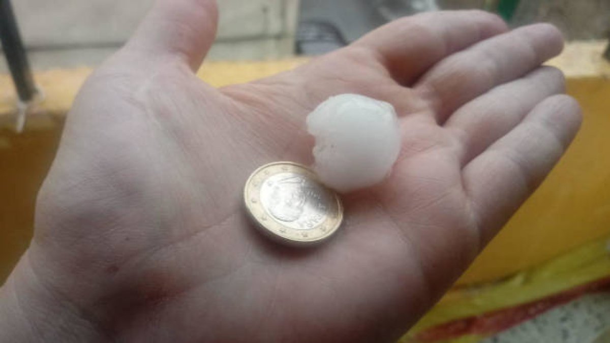 Tamaño de granizo caído en Valencia