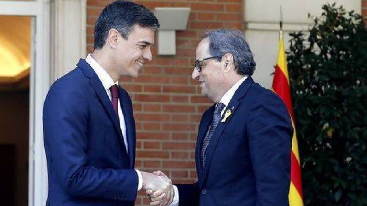 Sánchez y Torra en una reunión en La Moncloa.