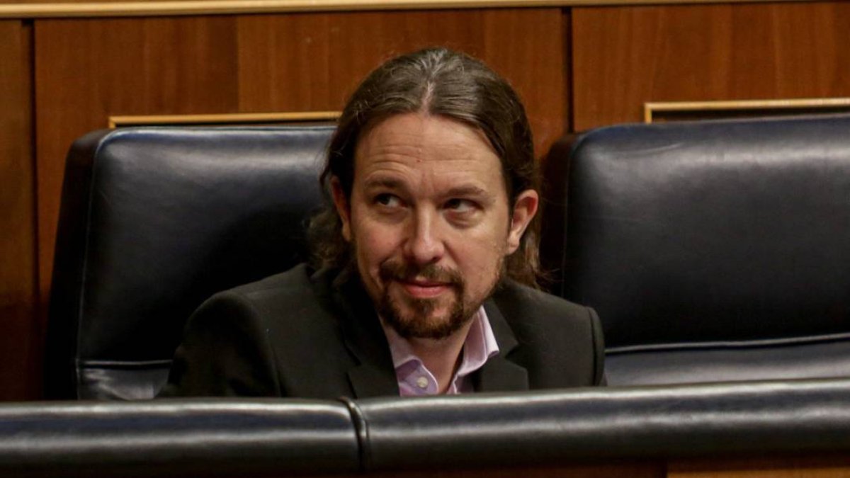 Pablo Iglesias en la sesión de este miércoles en el Congreso