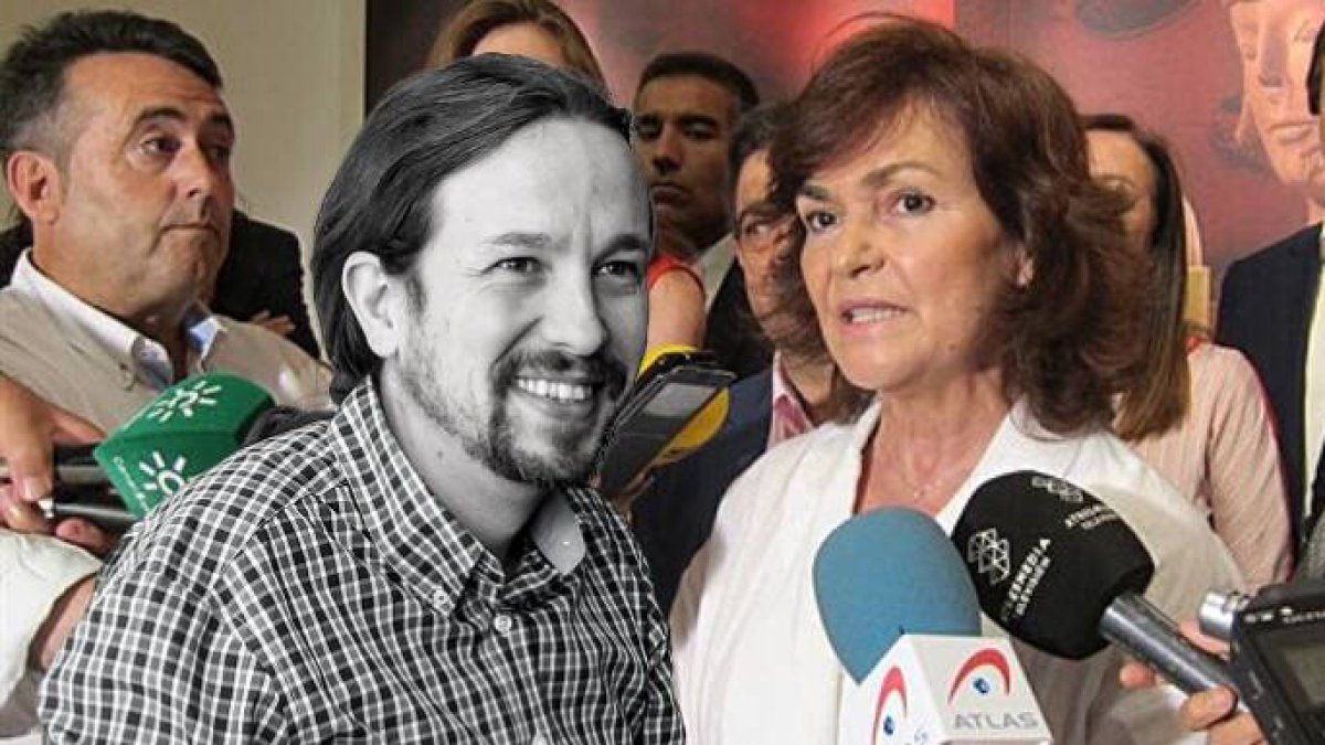 Carmen Calvo y Pablo Iglesias