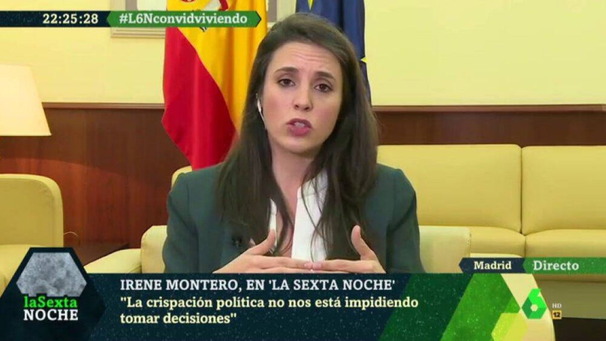 Irene Montero, en La Sexta Noche