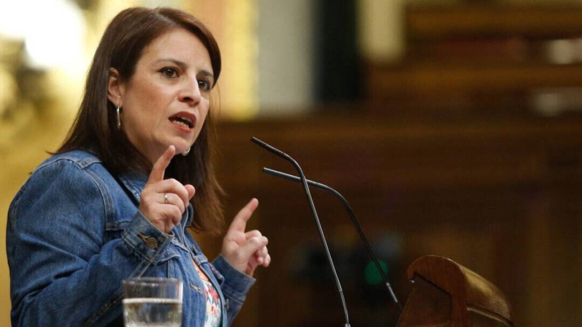 Adriana Lastra este miércoles en el Congreso.