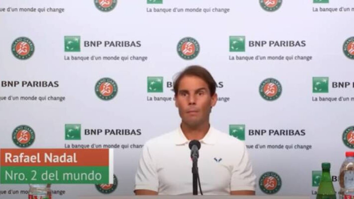 Nadal, en la rueda de prensa después de ganar a Schwartzman.