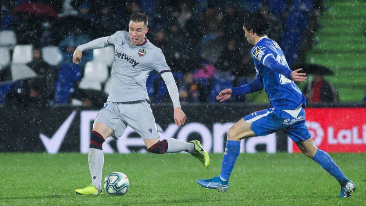 Clerc, durante el partido contra el Getafe de la pasada temporada.