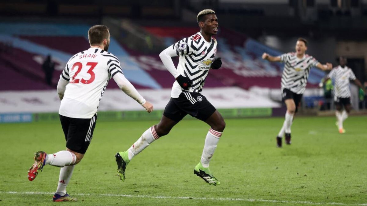 Pogba, celebrando un gol esta misma semana con el Manchester United.